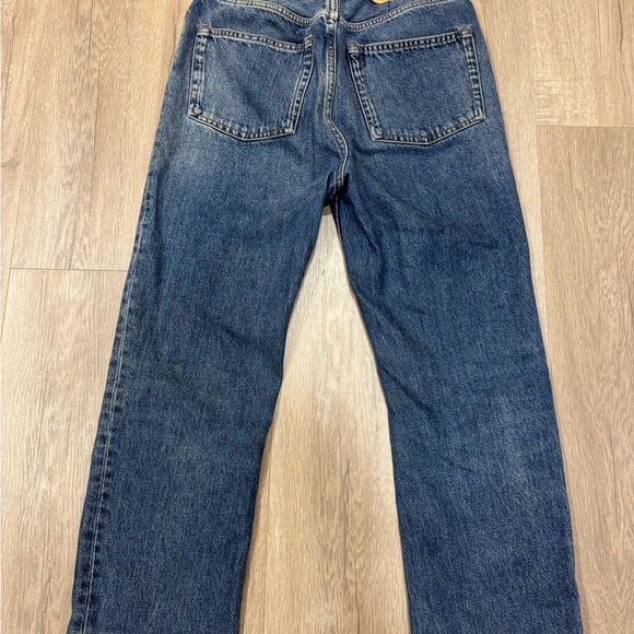 Acne Studios Bla Konst Straight Leg Blue Jeans Size 25x32 Pink Leather Patch - Picture 4 of 11